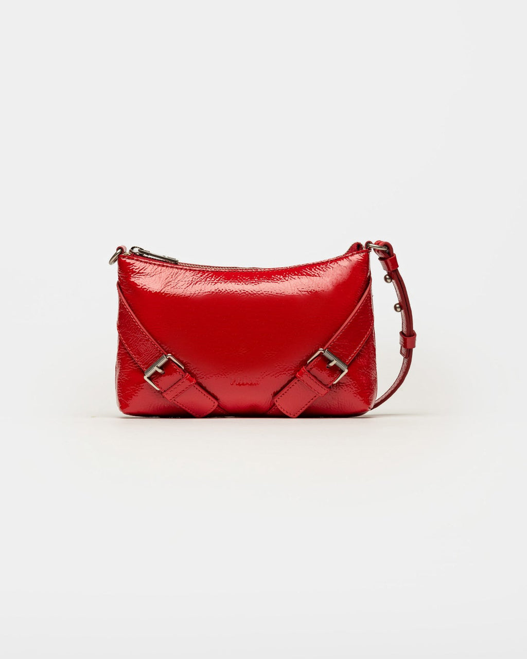 Mini bag Pocket en cuero charol arrugado