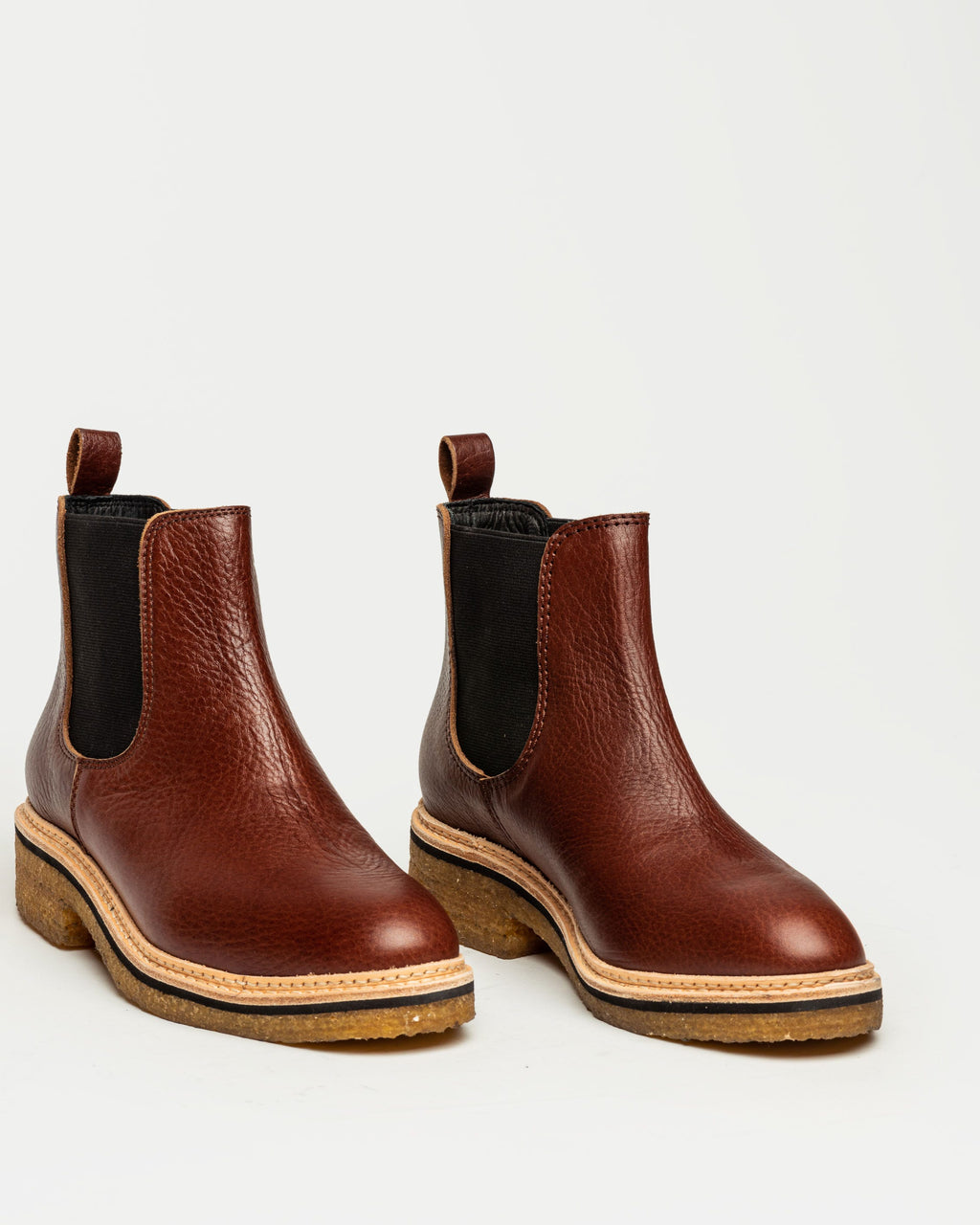 Bota caña baja Brighton en cuero graneado