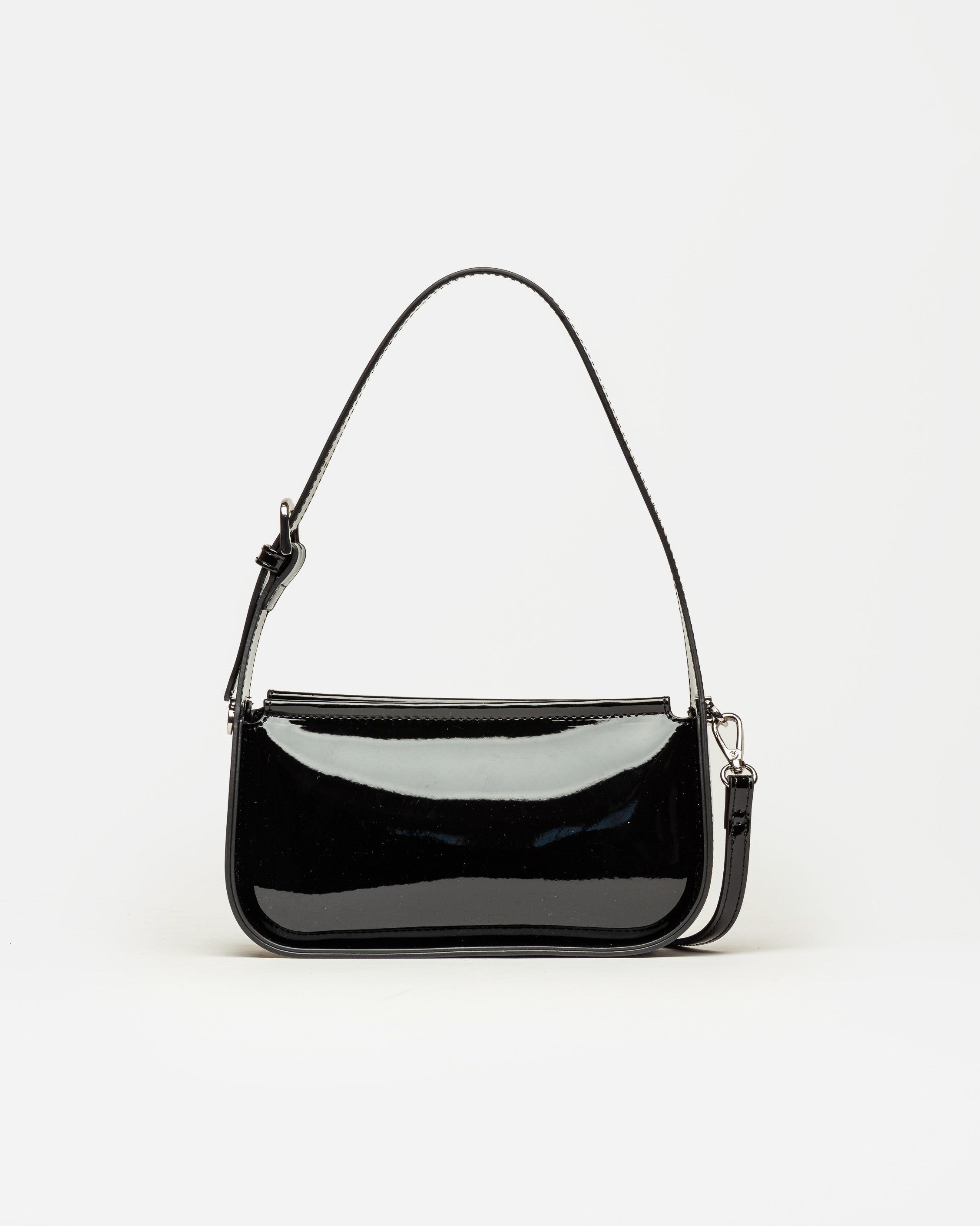 Cartera al hombro Leaf en efecto cuero charol
