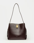 Cartera al hombro The Lock en efecto cuero liso