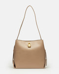 Cartera al hombro The Lock en efecto cuero liso