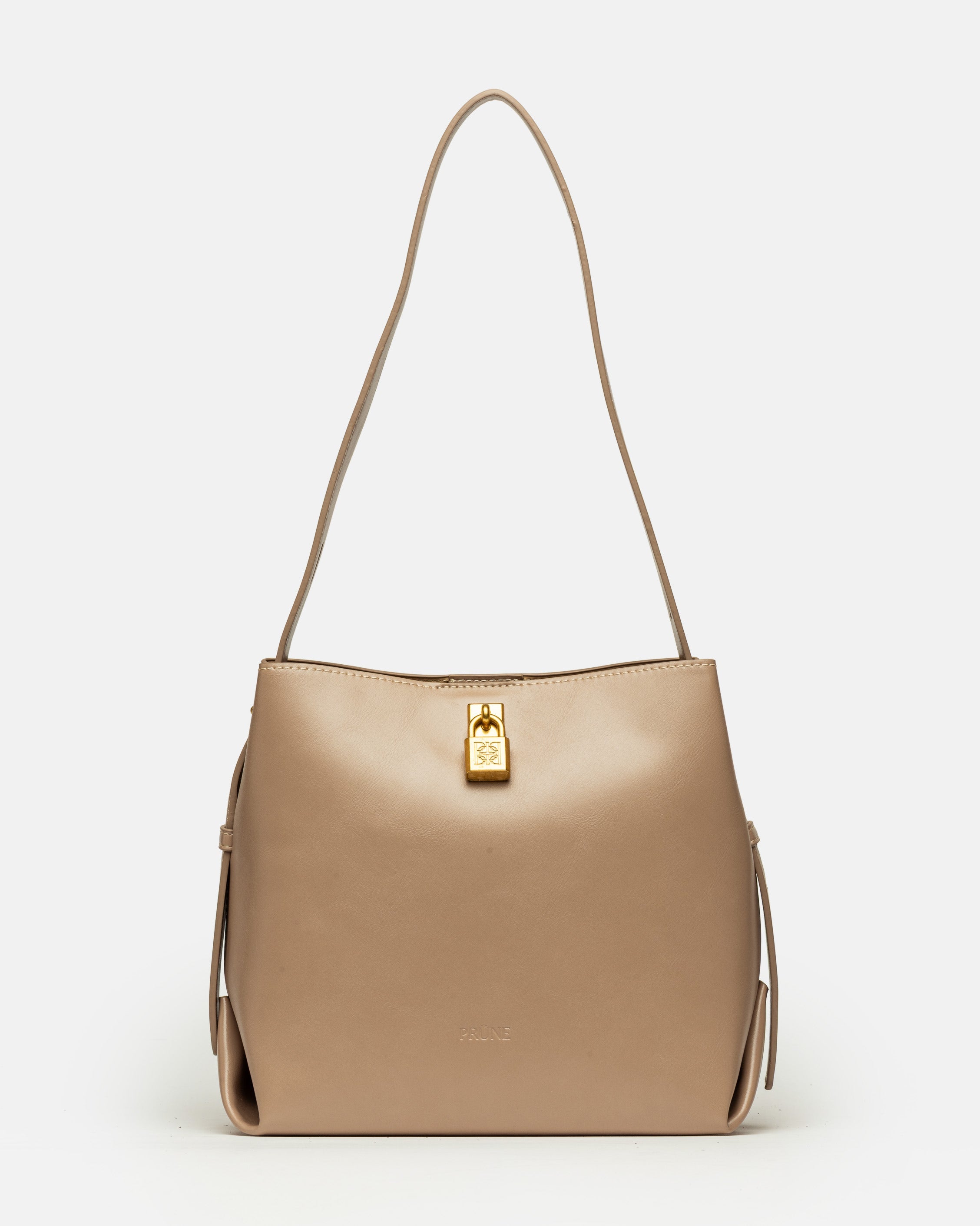 Cartera al hombro The Lock en efecto cuero liso