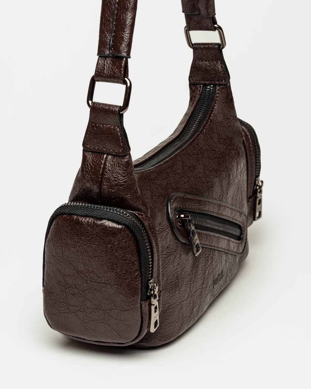 Cartera al hombro Kendall en efecto cuero arrugado