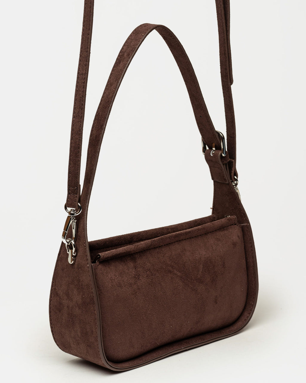 Cartera al hombro Leaf en efecto cuero gamuza