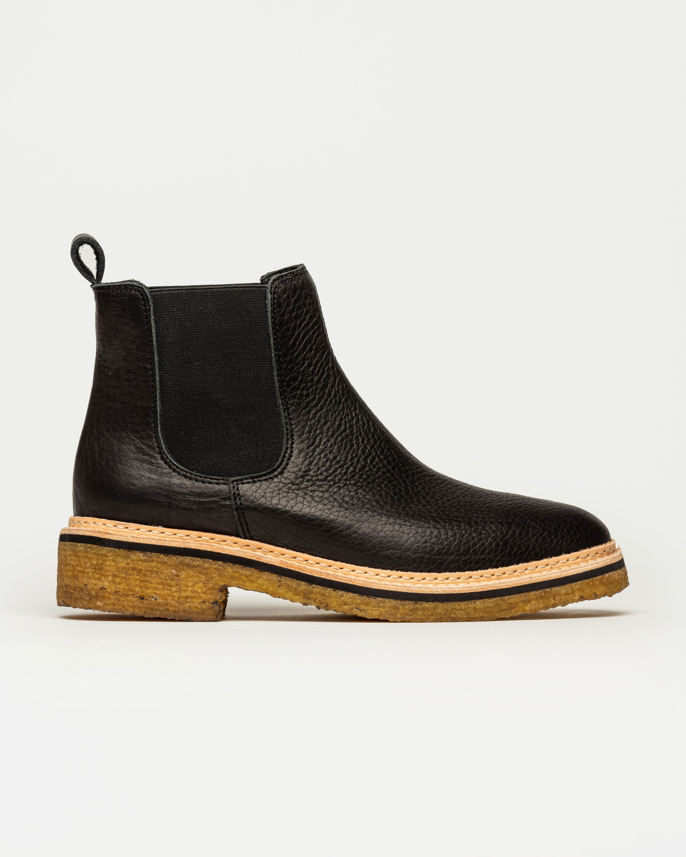 Bota caña baja Brighton en cuero graneado