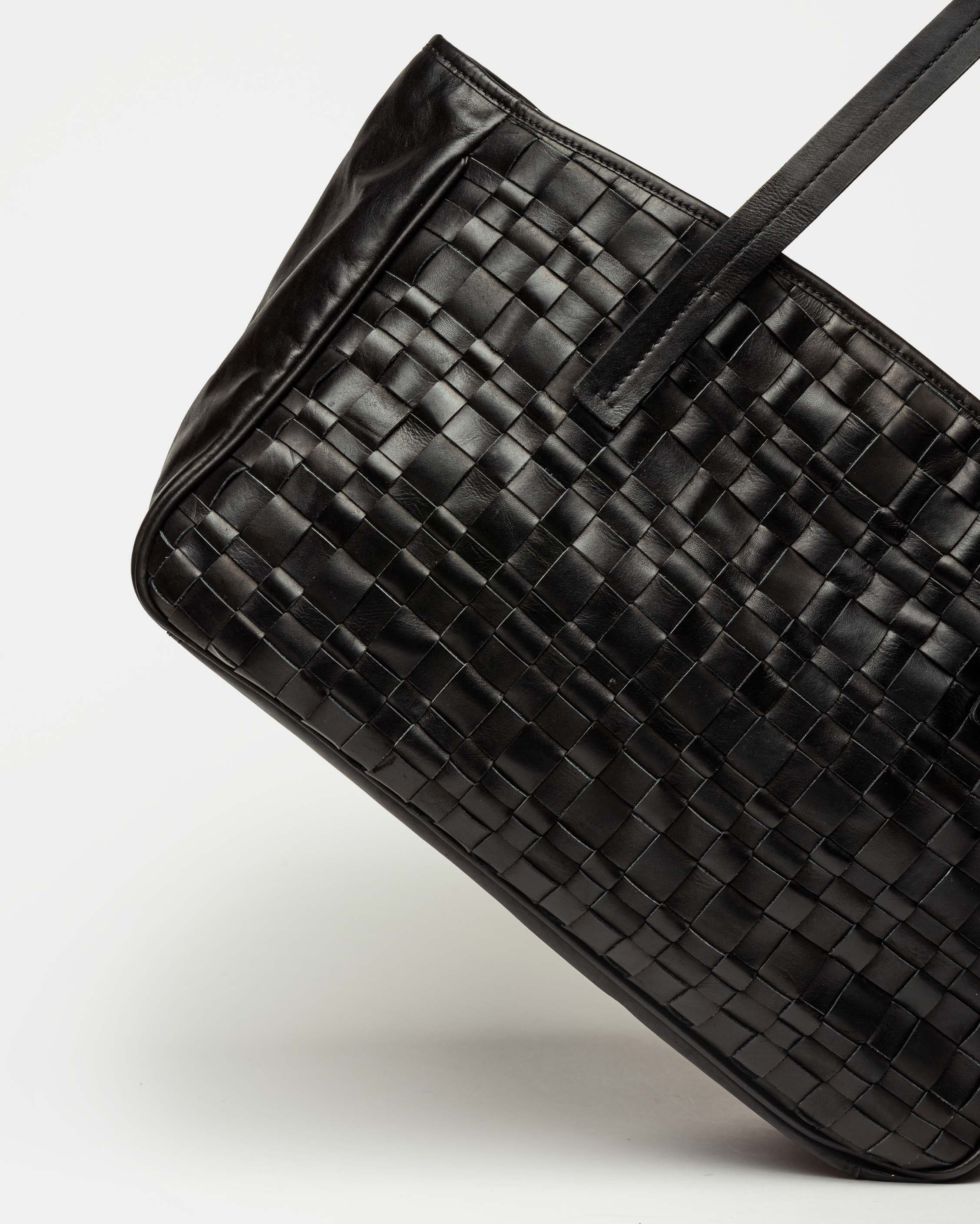 Bolso The Knit Bag en cuero graneado