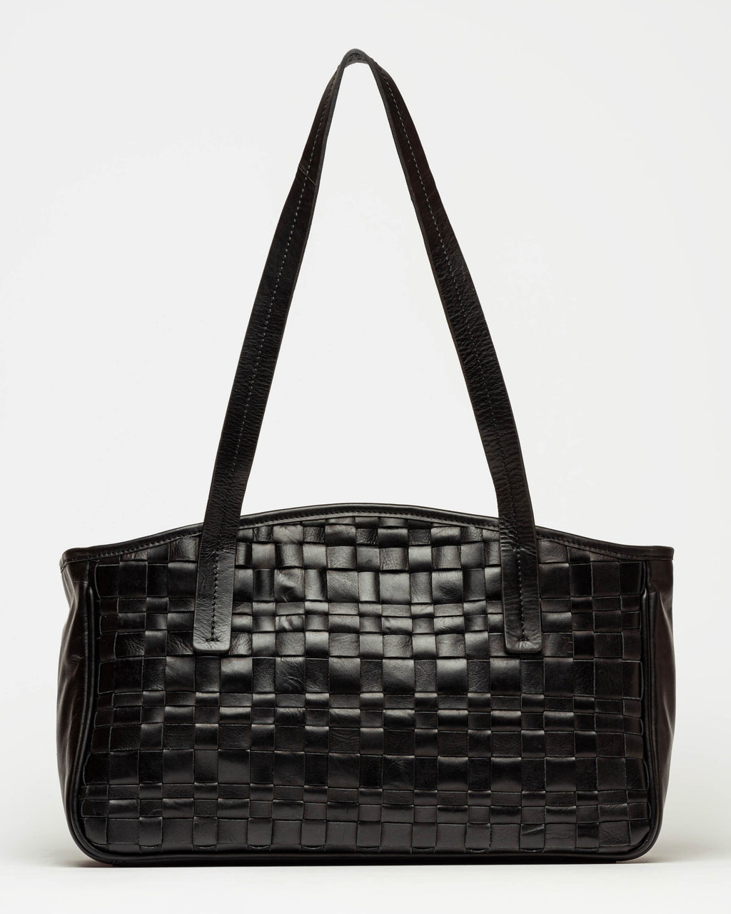 Cartera al hombro The Knit Bag en cuero graneado