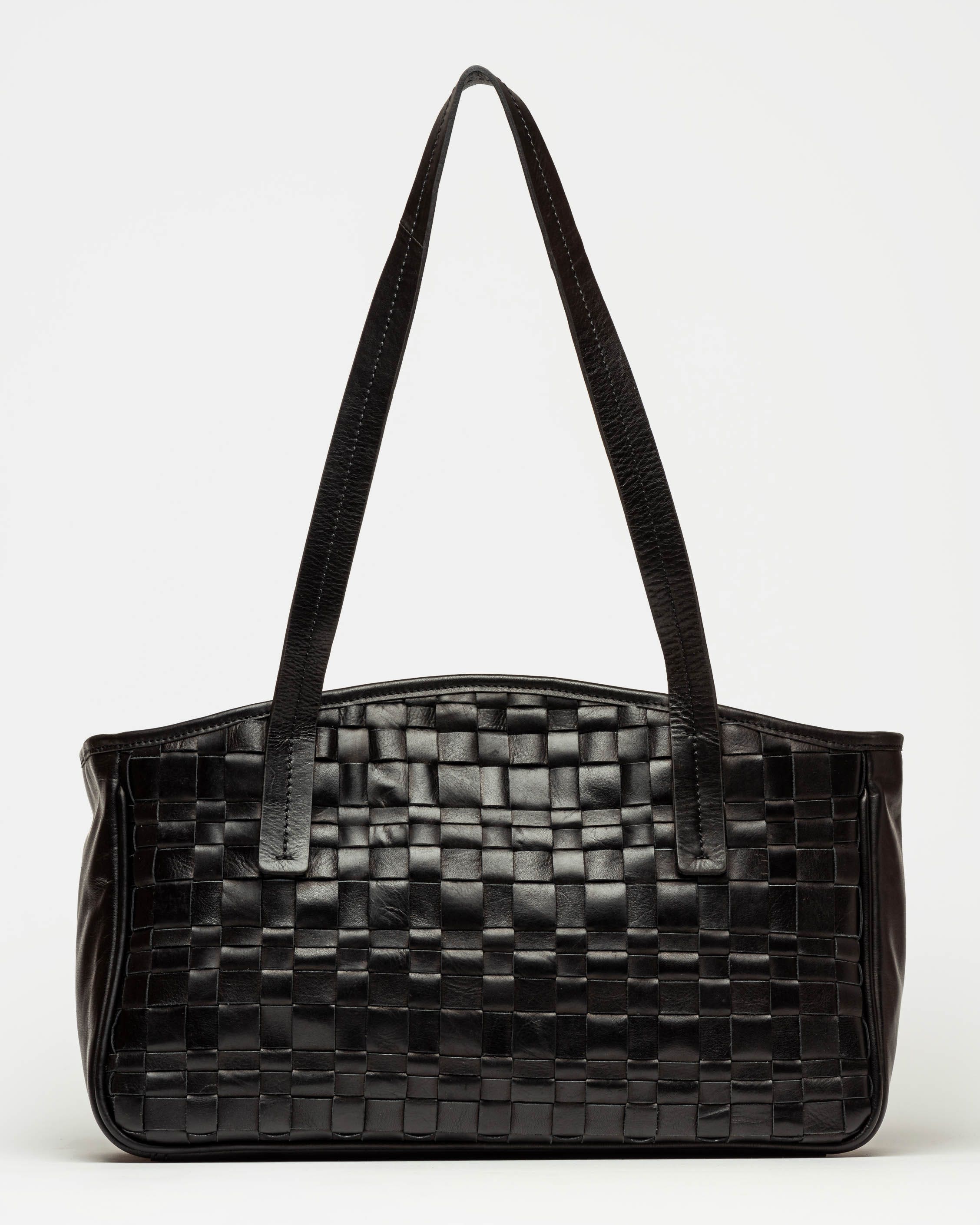 Cartera al hombro The Knit Bag en cuero graneado